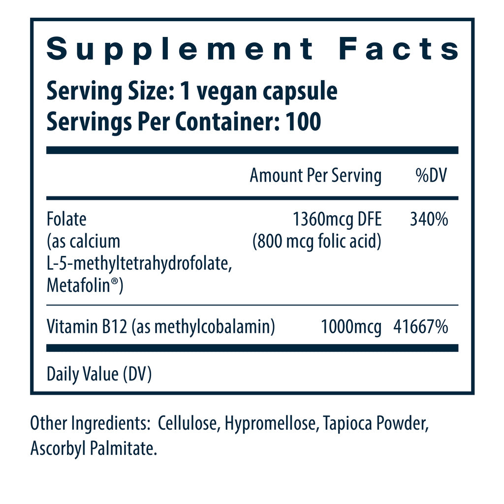Vital Nutrients B-12 & Methyl Folate 100vc
