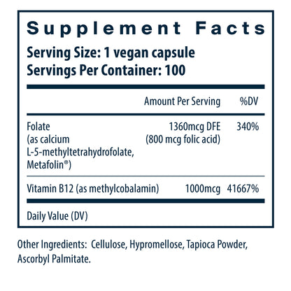 Vital Nutrients B-12 & Methyl Folate 100vc