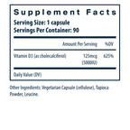 Vital Nutrients Vitamin D3 5,000 IU 90c