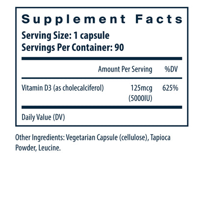 Vital Nutrients Vitamin D3 5,000 IU 90c