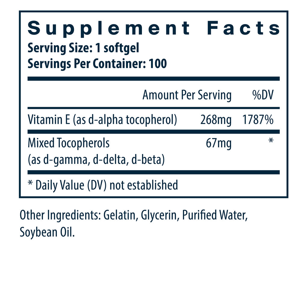 Vital Nutrients Vitamin E 400IU (with mixed tocopherols) 100sg