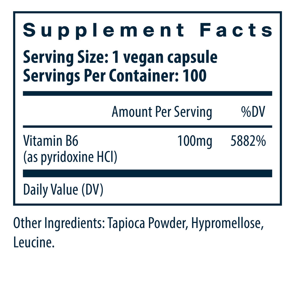 Vital Nutrients Vitamin B6 100mg 100vc