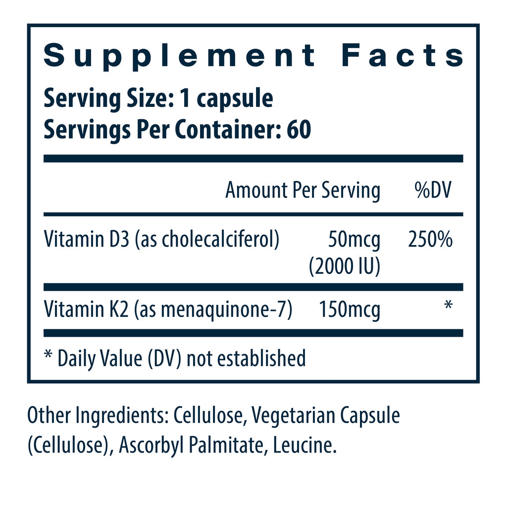 Vital Nutrients Vitamin D3+K2 60c