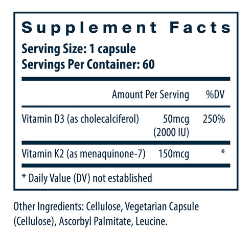 Vital Nutrients Vitamin D3+K2 60c
