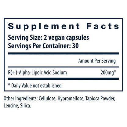 Vital Nutrients R-Lipoic Acid 200mg 60vc