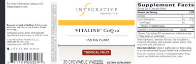 Integrative Therapeutics Vitaline CoQ10 100mg Tropical Fruit 30 Chewable Wafers