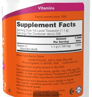 Now Foods Vitamin C Crystals Pure ascorbic acid powder 0.5 lb