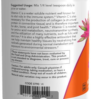 NOW Vitamin C Crystals Pure ascorbic acid powder 0.5 lb