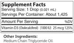 Advanced Nutrition by Zahler Vitamin D3 1000 IU Liquid 1 oz.