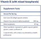 Pure Encapsulations Vitamin E (with mixed tocopherols) 180sg