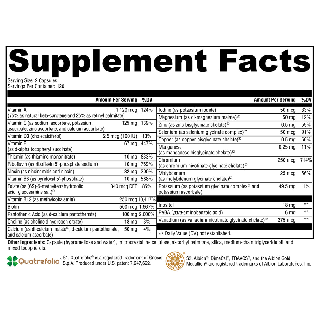 Xymogen ActivNutrients without Iron 240c