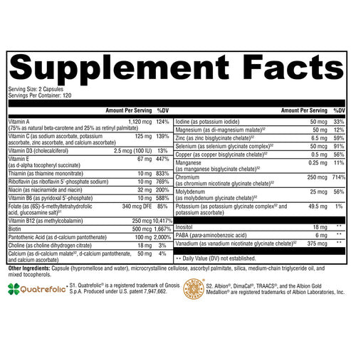 Xymogen ActivNutrients without Iron 240c