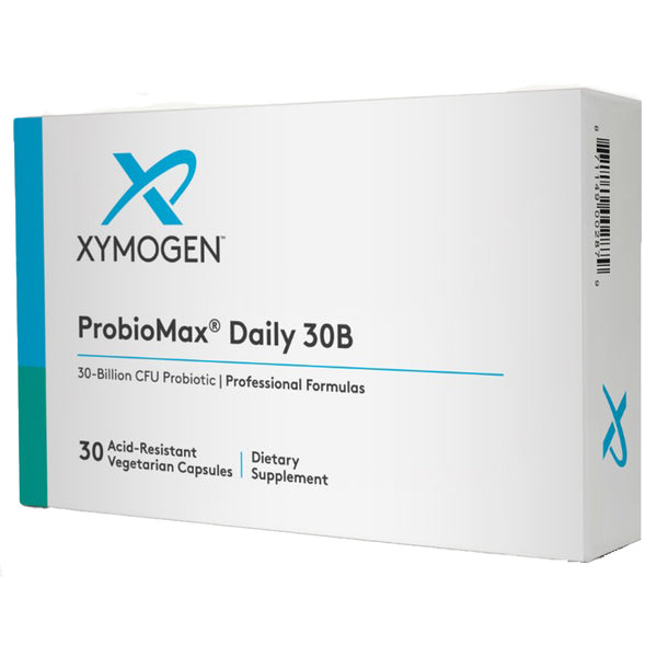 Xymogen ProbioMax Daily 30B for gut health, digestion, immune system support, probiotics, front label