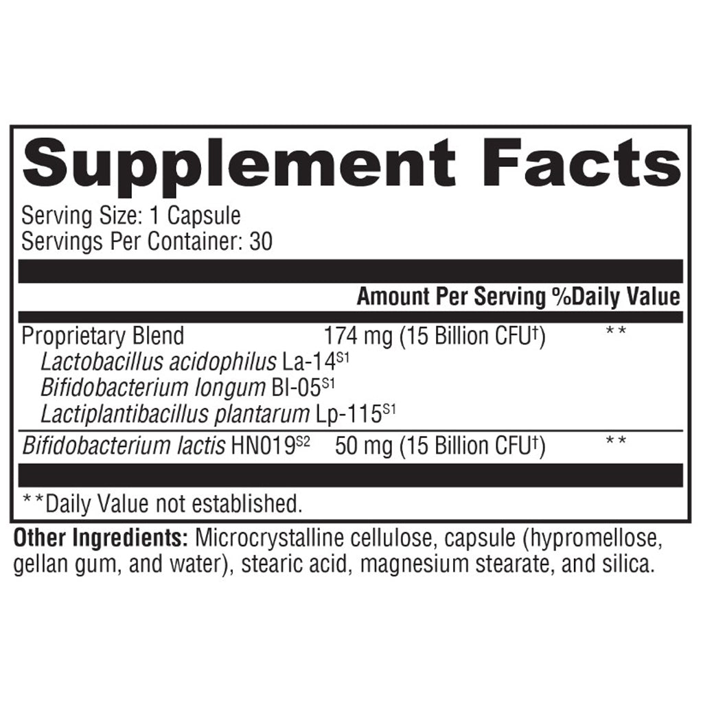 Xymogen ProbioMax Daily 30B for gut health, ingredient label, digestion, immune system support, probiotics