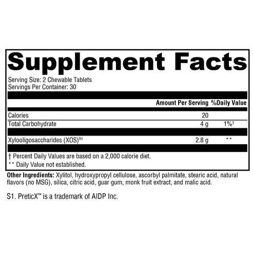 Xymogen PrebioMax 60 chewable tablets Sour Apple flavor