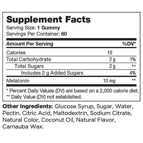 Advanced Nutrition by Zahler Melatonin 10mg 60 Gummies