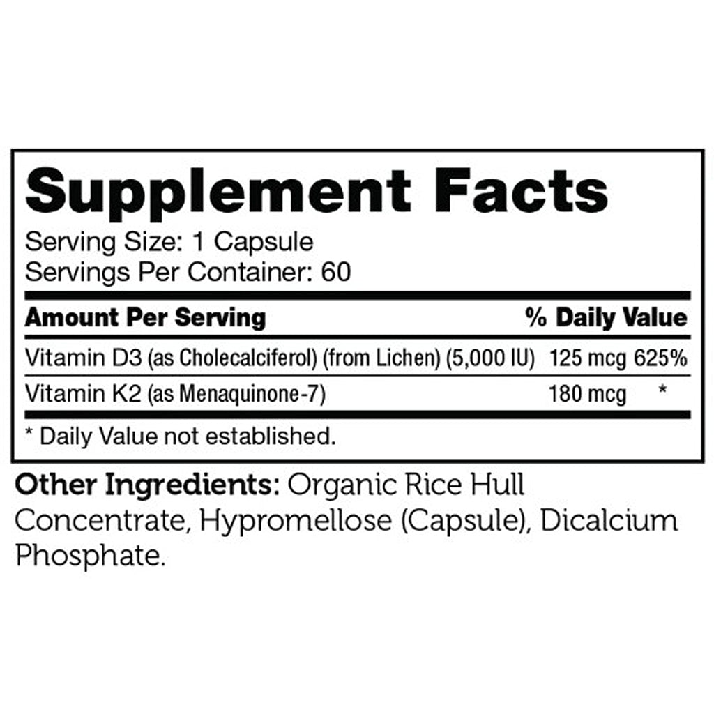 Advanced Nutrition by Zahler Vitamin D3 & K2 5000 IU 60 caps