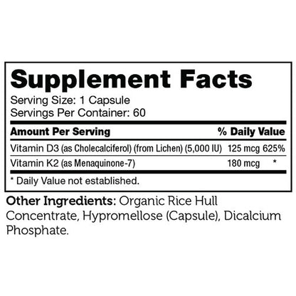 Advanced Nutrition by Zahler Vitamin D3 & K2 5000 IU 60 caps