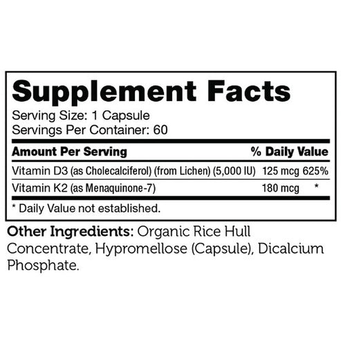 Advanced Nutrition by Zahler Vitamin D3 & K2 5000 IU 60 caps