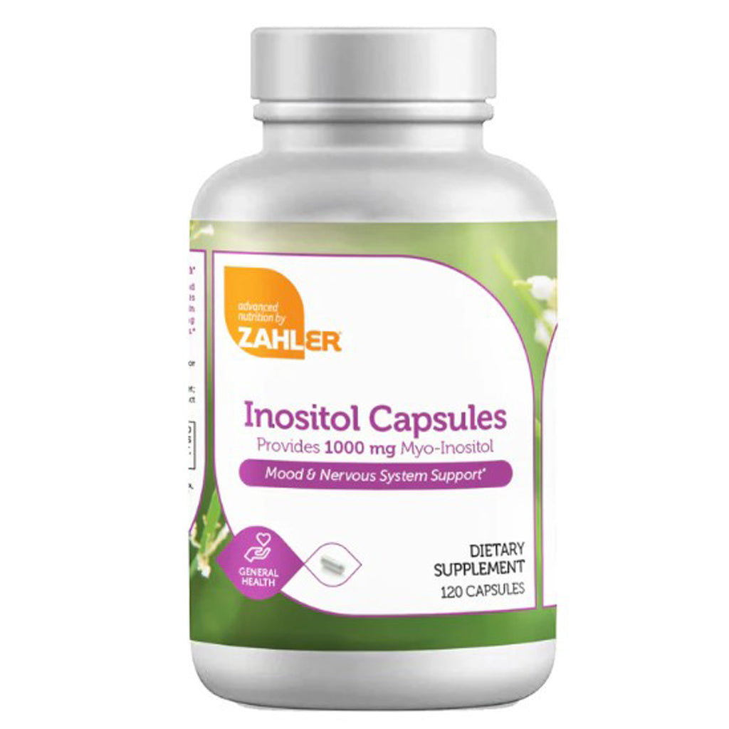 Zahler Inositol caps, front label, liver detoxification, mood and nervous system support