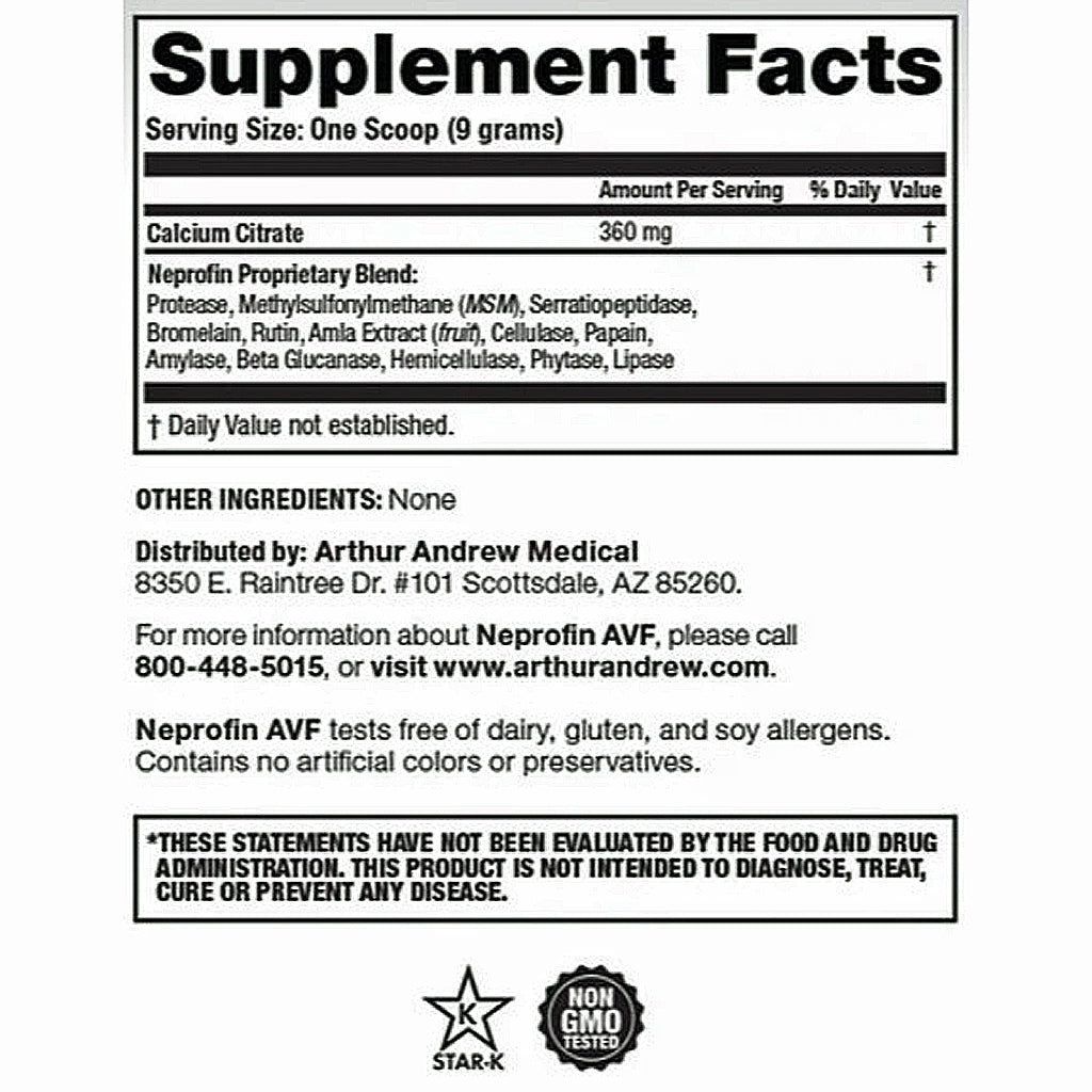 Supplement facts label with detailed ingredient list and contact information on a white background