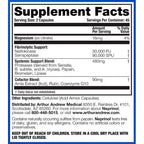 Supplement facts label with detailed nutritional information on a white background