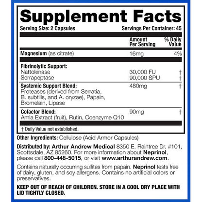 Supplement facts label with detailed nutritional information on a white background