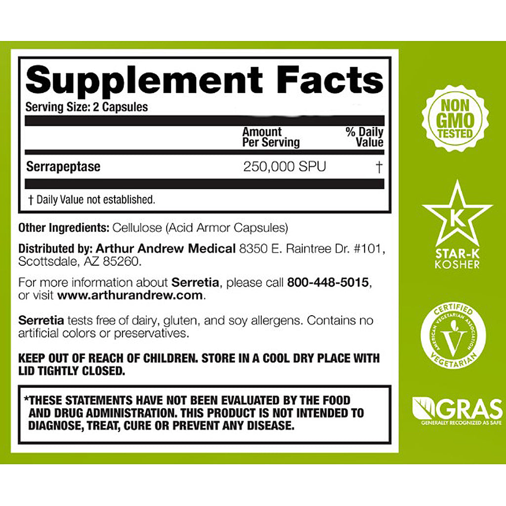 Supplement label with 'Star-K Kosher' and 'GRAS' certification logos on a green background