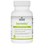 Supplement bottle labeled 'Serretia' by Arthur Andrew Medical on a white background