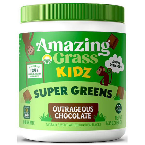 Amazing Grass Kidz Super Greens Outrageous Chocolate 6.5oz 30 servings