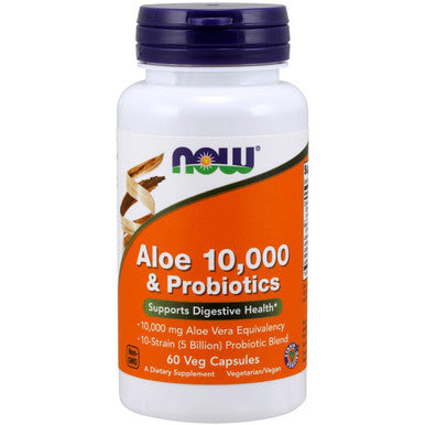 NOW Aloe Vera 10,000 & Probiotics 60vc