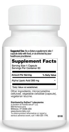 DaVinci Laboratories Alpha Lipoic Acid 300mg 60c
