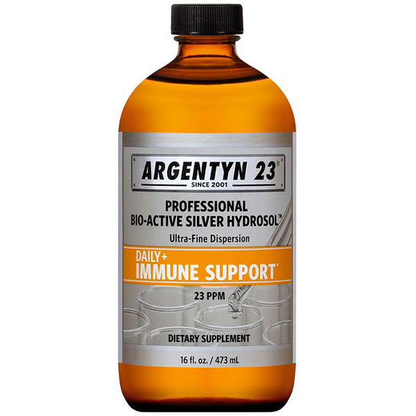 Bottle of Argentyn 23 dietary supplement with a white background