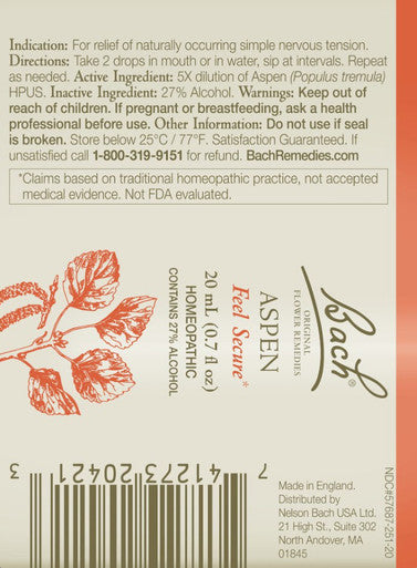 Bach Flower Remedies Aspen 20ml