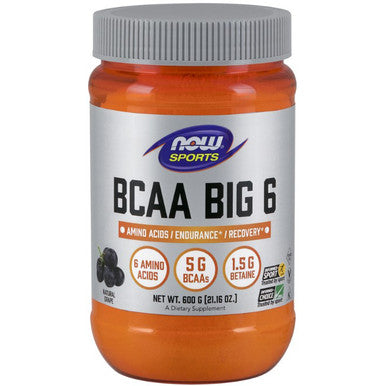 NOW BCAA Big 6 Powder Grape Flavor 600g. (Sports)