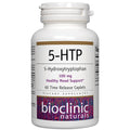 Supplement bottle labeled '5-HTP' with 'Bioclinic Naturals' branding on a white background