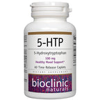 Supplement bottle labeled '5-HTP' with 'Bioclinic Naturals' branding on a white background