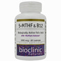 Supplement bottle labeled '5-MTHF & B12' by Bioclinic Naturals on a white background