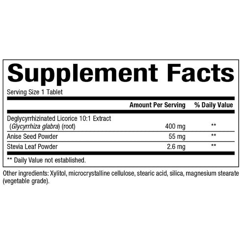 Bioclinic Naturals DGL 180 chewable tablets