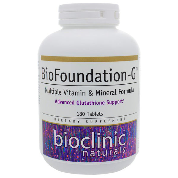 BioFoundation-G supplement bottle with label on a white background