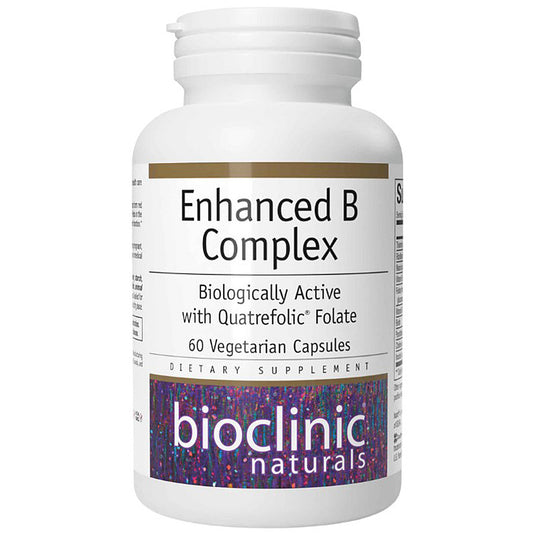 Bioclinic Naturals Enhanced B Complex supplement bottle on a white background