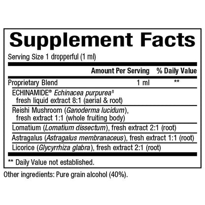 Supplement facts label with detailed ingredient list on a white background