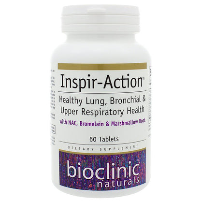 Supplement bottle labeled 'Inspir-Action' by Bioclinic Naturals on a white background