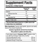 Supplement facts label for a Biomega-1000 supplement capsule