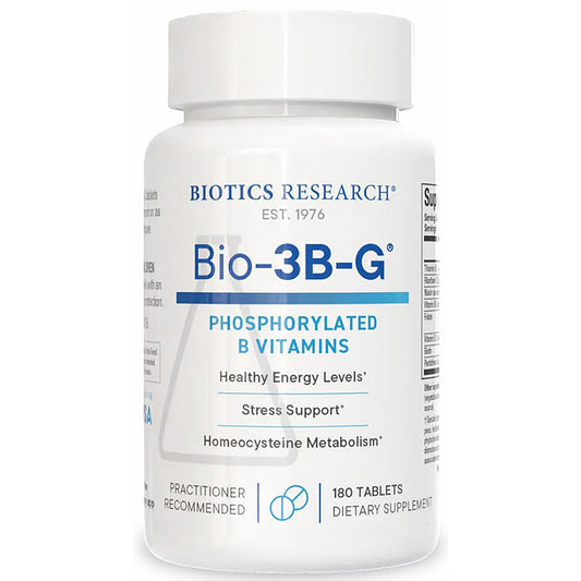 Biotics Research Bio-3B-G supplement bottle on a white background