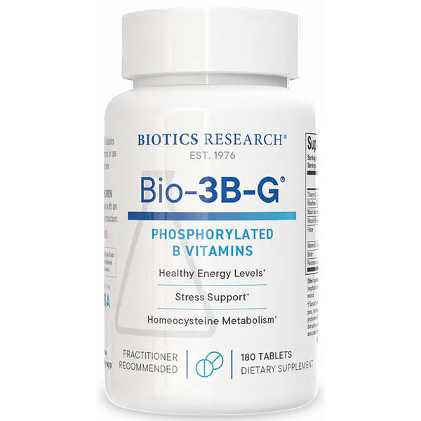 Biotics Research Bio-3B-G supplement bottle on a white background