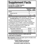 Supplement facts label for a product with detailed nutritional information.