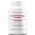 Supplement bottle labeled 'Hormone Balance & Protect' by Biotics Research on a white background