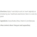 Text directions and ingredients for a product on a white background