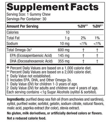 Nordic Naturals Zero Sugar Children's DHA (Tropical Punch) 30 Gummies